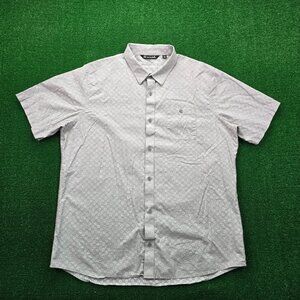 Travis Mathew Shirt Mens 2XL Gray Button Up Short Sleeve Summer Casual Preppy‎